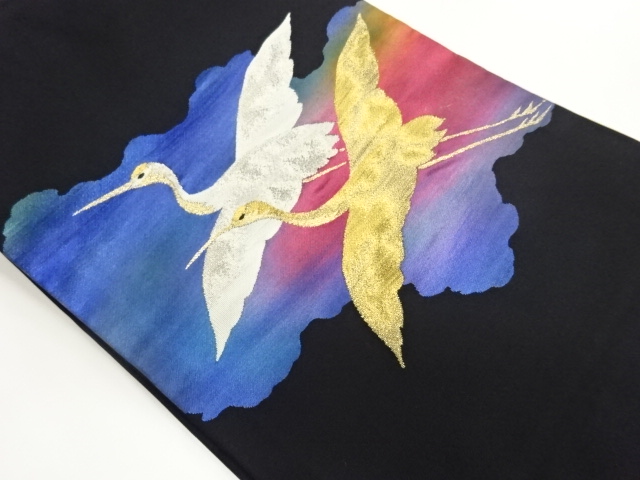 JAPANESE HIRAKI NAGOYA OBI / WOVEN CRANE